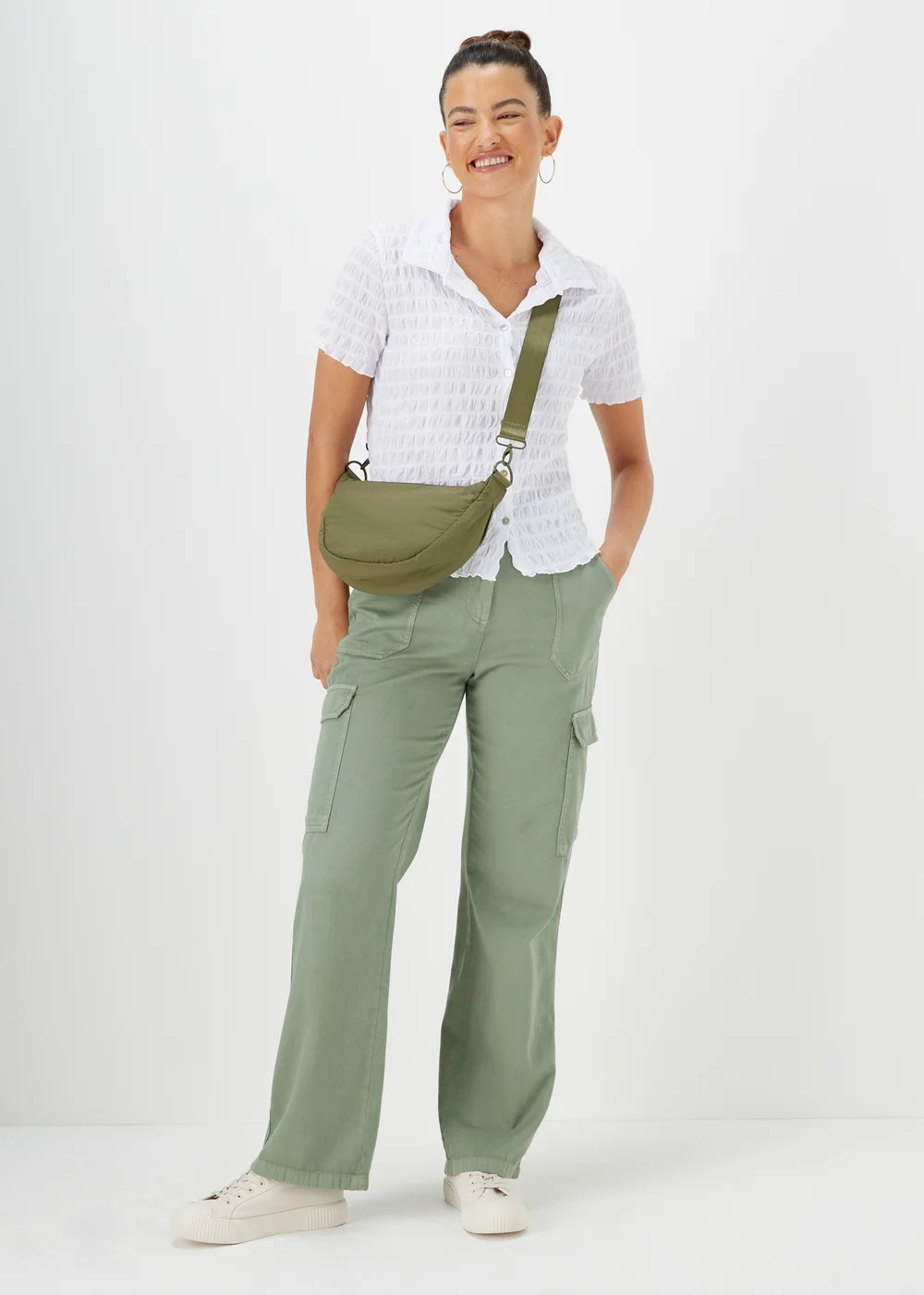 White Button Up Shirt - Size 8 Image 4