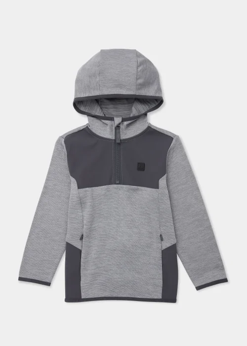 Boys Grey Tonal Half Zip Sports Sweatshirt (4-13yrs) - 4 Yrs Image 1