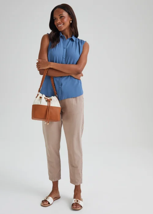 Blue Sleeveless Shirt - Size 8 Image 4