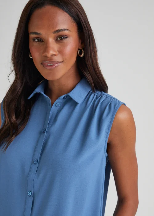 Blue Sleeveless Shirt - Size 8 Image 3