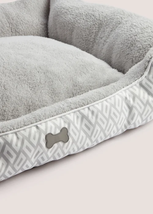 Grey Geo XL Pet Bed (90cm x 70cm x 23cm) Image 1