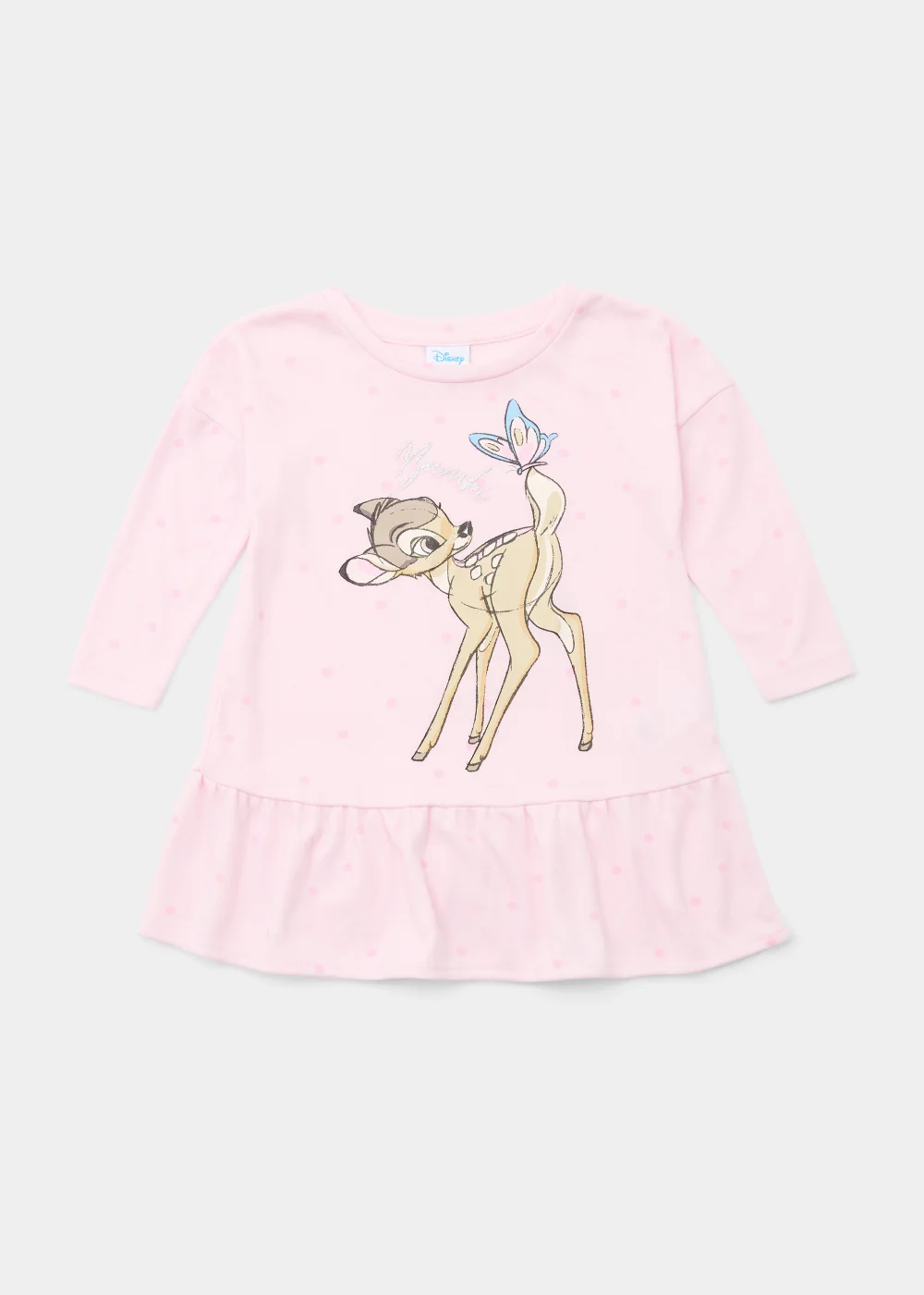 Kids Pink Disney Bambi Long Sleeve Nightie (9mths-7yrs) - Age 9 - 12 Months Image 1