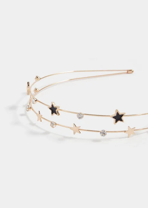 Gold Metal Star Headband - One Size Image 2