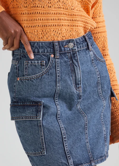 Mid Wash Utility Skirt - Size 8 Image 3