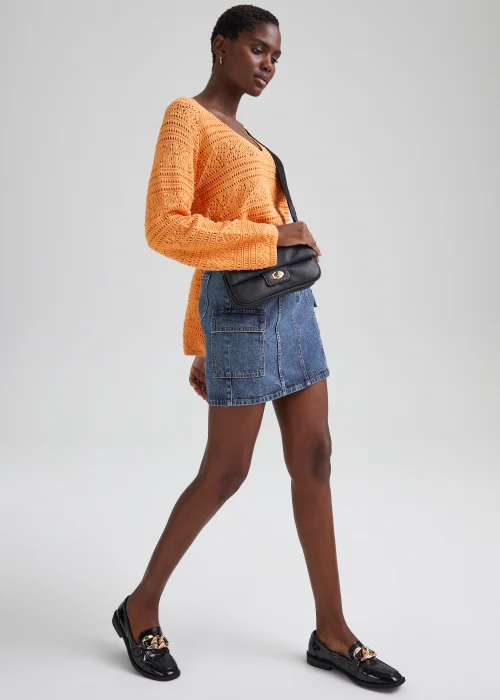 Mid Wash Utility Skirt - Size 8 Image 4