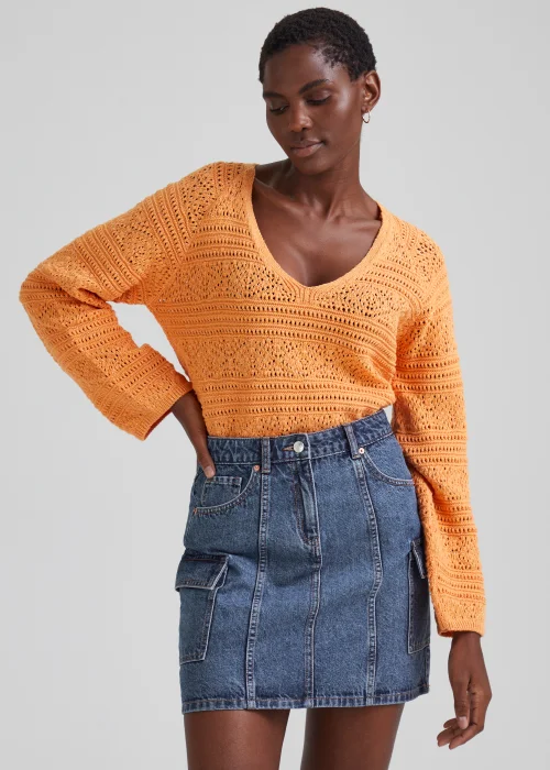 Mid Wash Utility Skirt - Size 8 Image 1