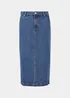 Dark Wash Denim Midi Skirt - 8 Image 5