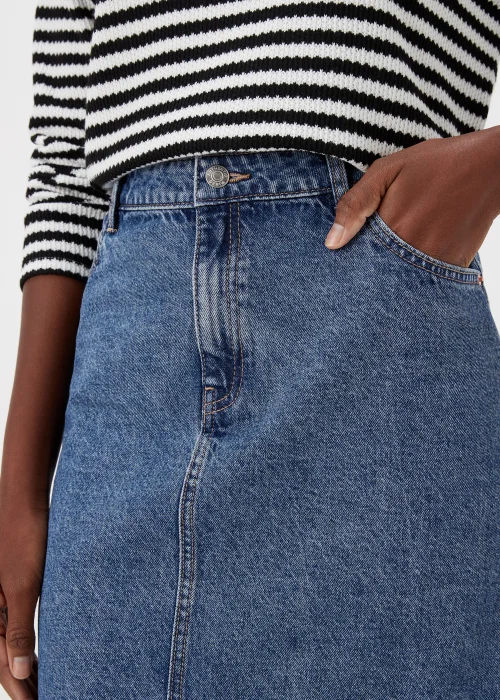Dark Wash Denim Midi Skirt - 8 Image 3
