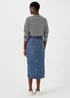 Dark Wash Denim Midi Skirt - 8 Image 2