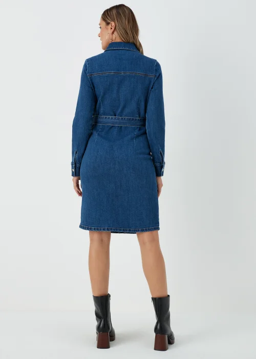 Dark Wash Utility Midi Dress - 8 Image 2