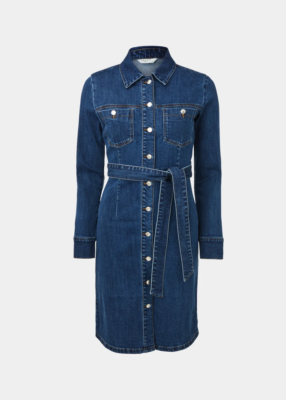 Dark Wash Utility Midi Dress - 8 Image 5