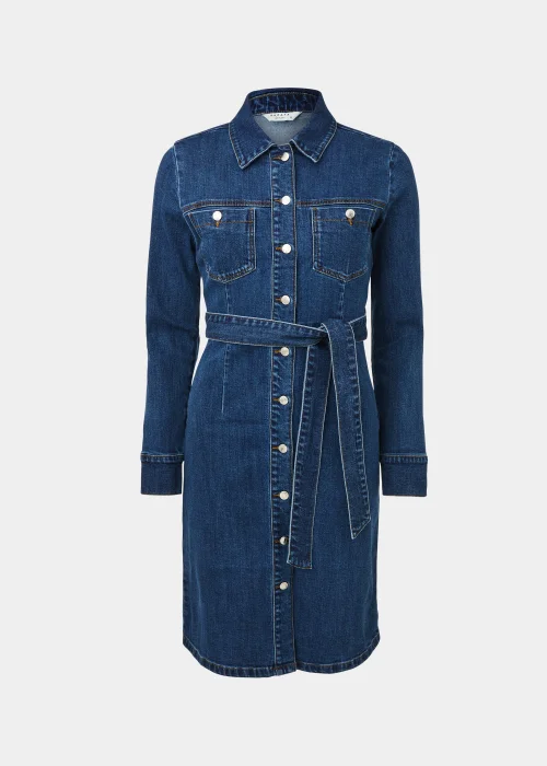 Dark Wash Utility Midi Dress - 8 Image 5