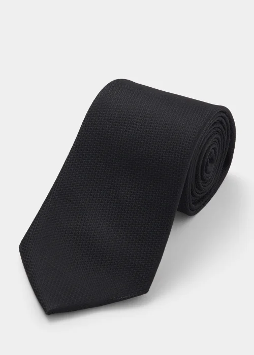Taylor & Wright Black Textured Tie - One Size Image 1