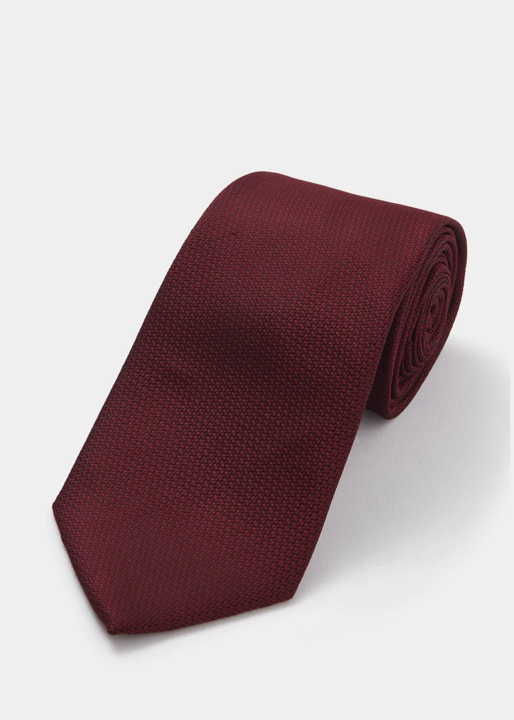 Taylor & Wright Burgundy Plain Texture Tie - One Size Image 1