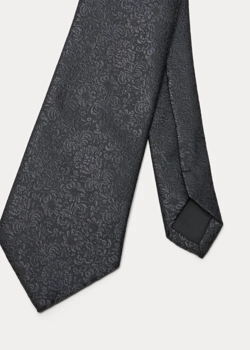 Taylor & Wright Black Floral Print Tie - One Size Image 2