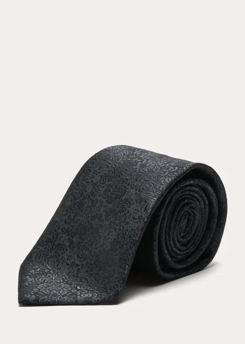 Taylor & Wright Black Floral Print Tie - One Size Image 1