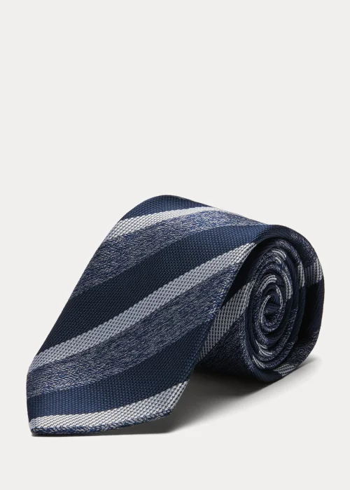 Taylor & Wright Navy Stripe Tie - One Size Image 1