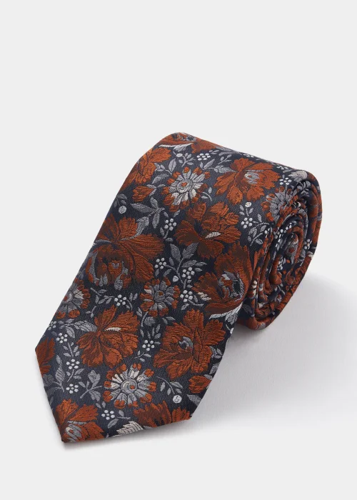 Taylor & Wright Rust Floral Print Tie - One Size Image 1