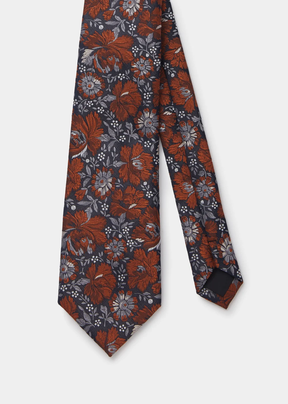 Taylor & Wright Rust Floral Print Tie - One Size Image 2