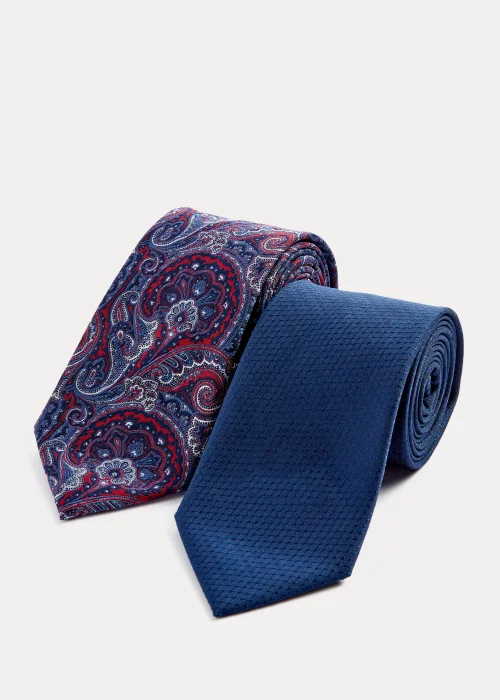 Taylor & Wright 2 Pack Navy & Red Ties - One Size Image 1