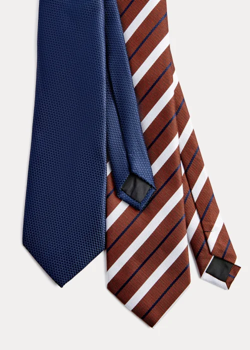Taylor & Wright 2 Pack Rust Stripe Ties - One Size Image 2