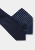 Taylor & Wright Navy Tie & Navy Polka Dot Pocket Square Set - One Size Image 2