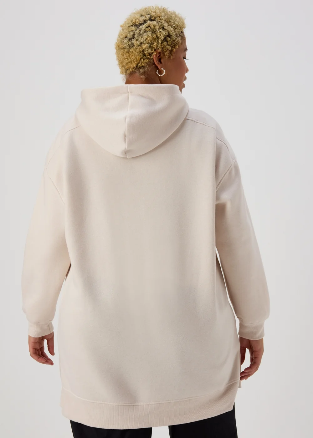 Cream Longline Hoodie - S Image 3