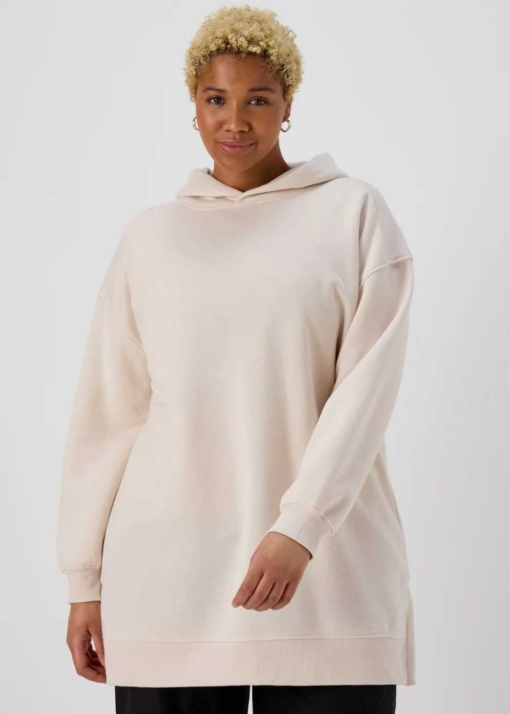 Cream Longline Hoodie - S Image 1