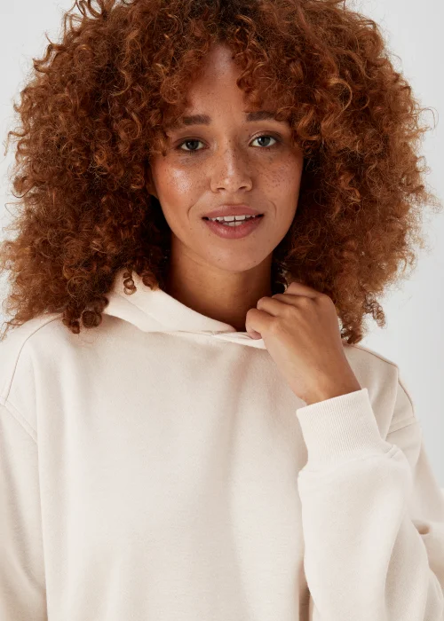 Cream Longline Hoodie - S Image 6