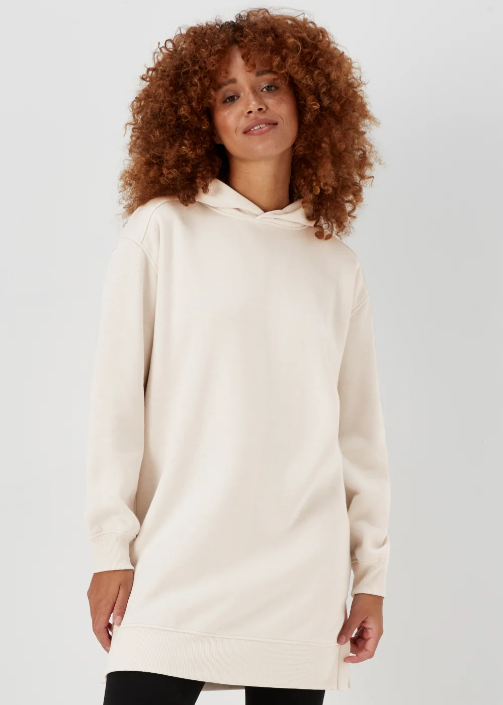 Cream Longline Hoodie - S Image 2
