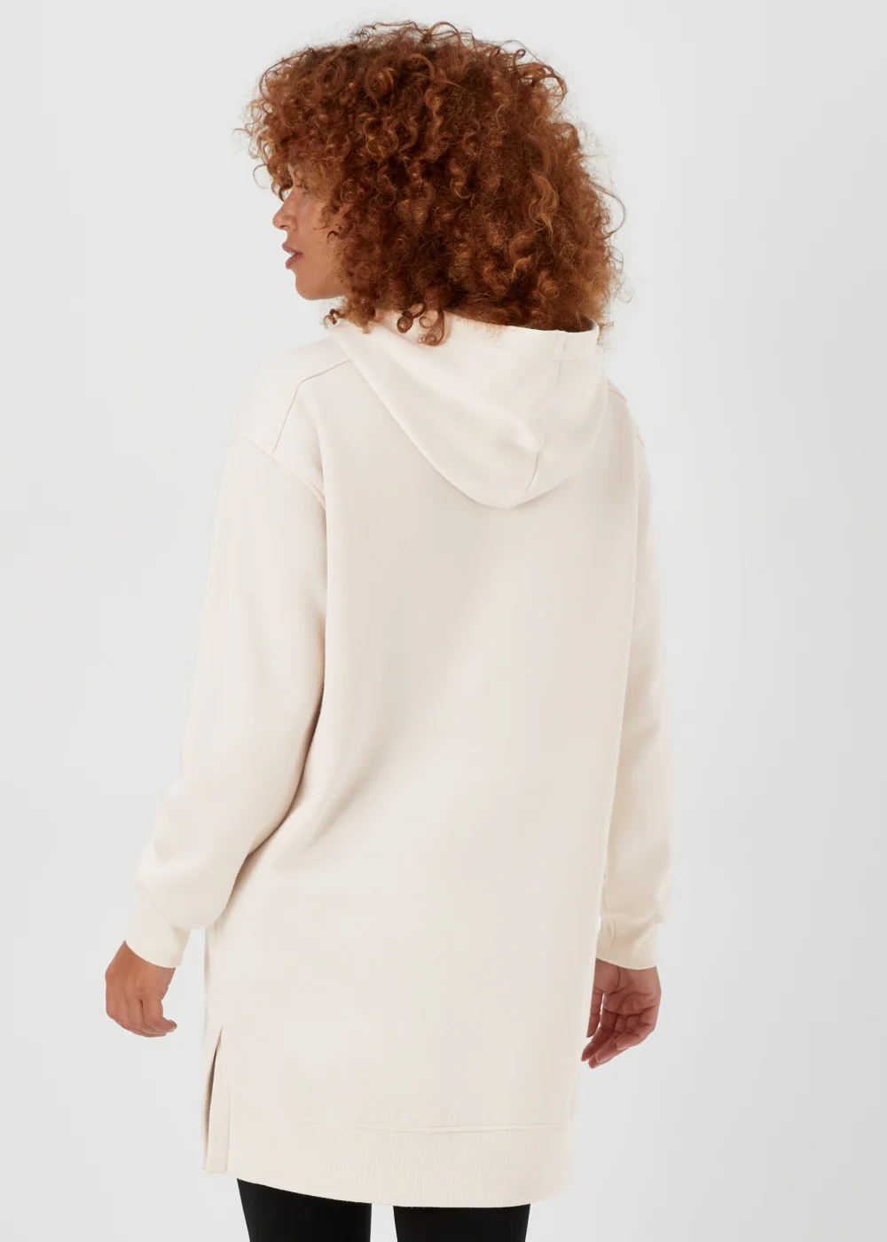 Cream Longline Hoodie - S Image 4