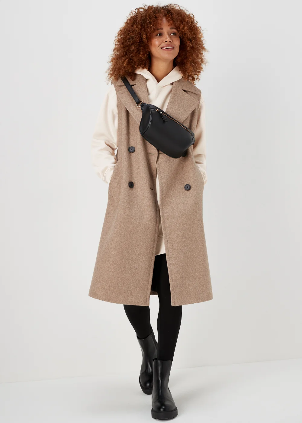Cream Longline Hoodie - S Image 8