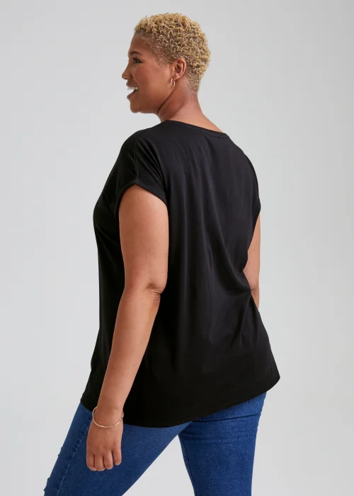 Papaya Curve Black Star Print T-Shirt - Size 18 Image 2