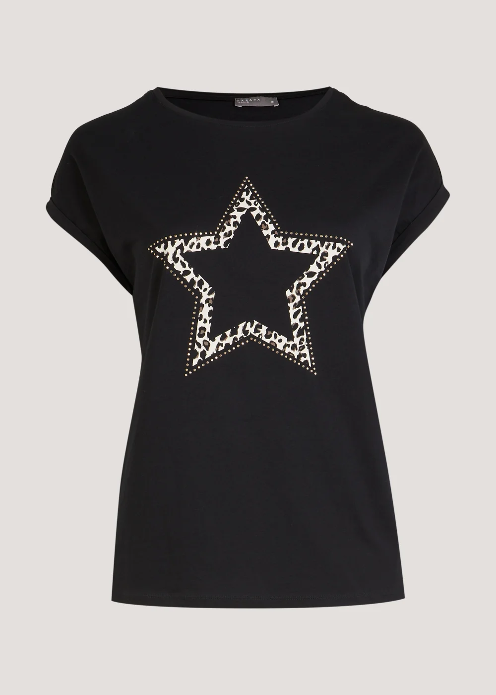 Papaya Curve Black Star Print T-Shirt - Size 18 Image 5