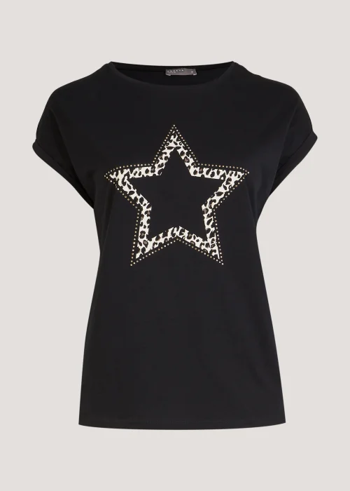 Papaya Curve Black Star Print T-Shirt - Size 18 Image 5