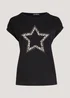 Papaya Curve Black Star Print T-Shirt - Size 18 Image 5
