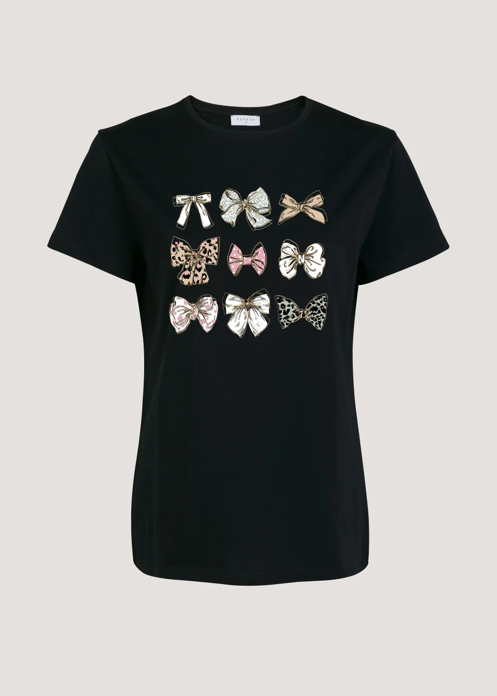 Black Bow Print T-Shirt - Size 8 Image 4