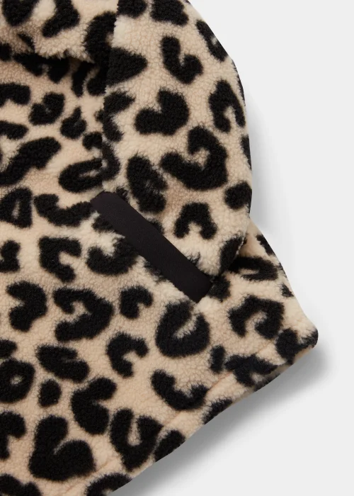 Girls Mini Me Brown Leopard Print Borg Jacket (4-13yrs) - 10 Yrs Image 2
