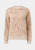 Cream Zebra Print Sweatshirt - Small Image 5
