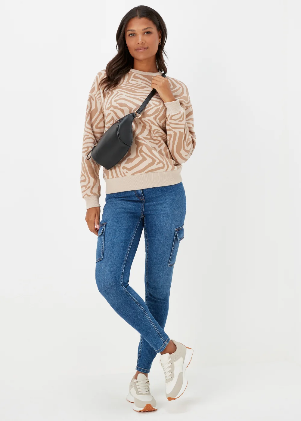 Cream Zebra Print Sweatshirt - Small Image 4