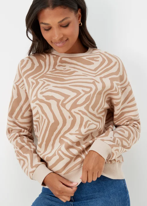 Cream Zebra Print Sweatshirt - Small Image 3