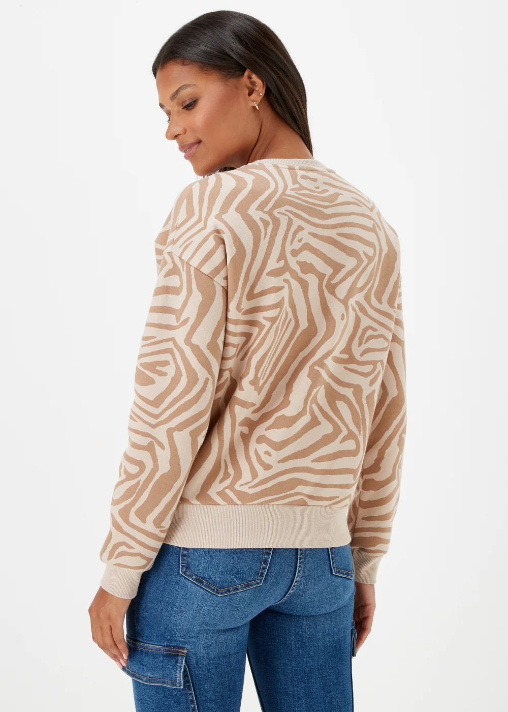 Cream Zebra Print Sweatshirt - Small Image 2