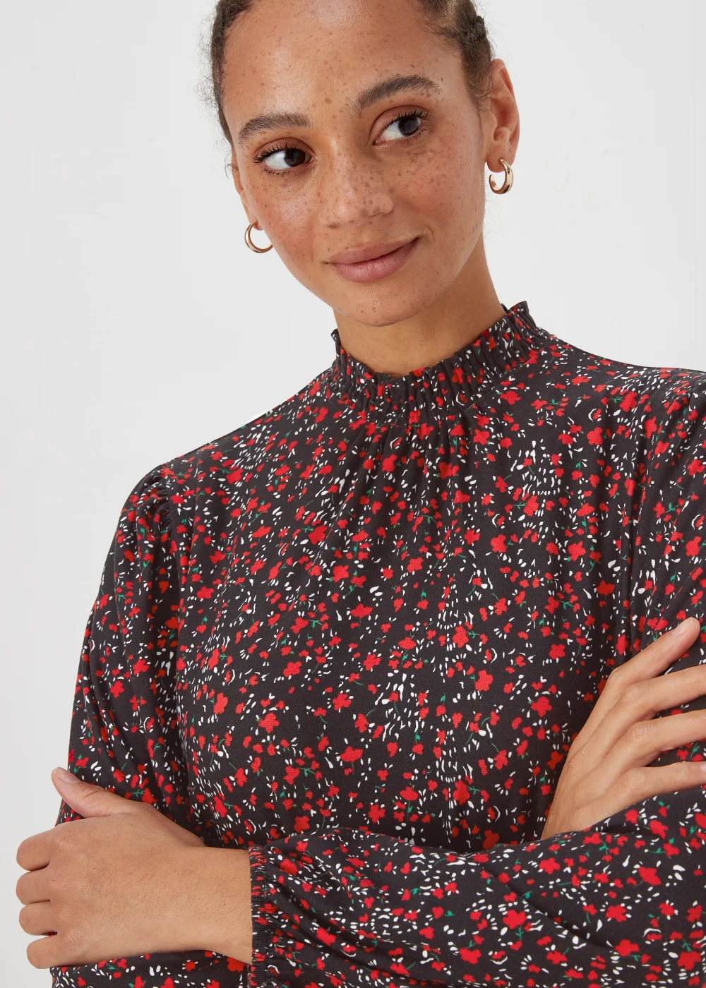 Red Floral Super Soft Mini Dress - 8 Image 3