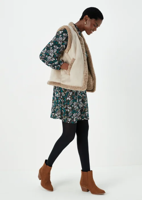 Green Ditsy Floral Super Soft Mini Dress - 8 Image 4