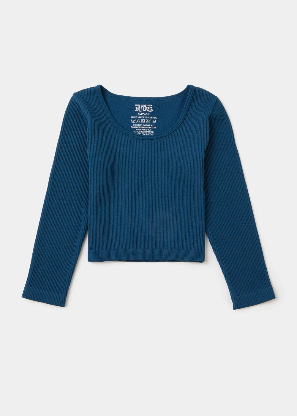 Girls Teal Seamless Long Sleeve Top (7-12yrs) - S - Age 7-8 Image 1