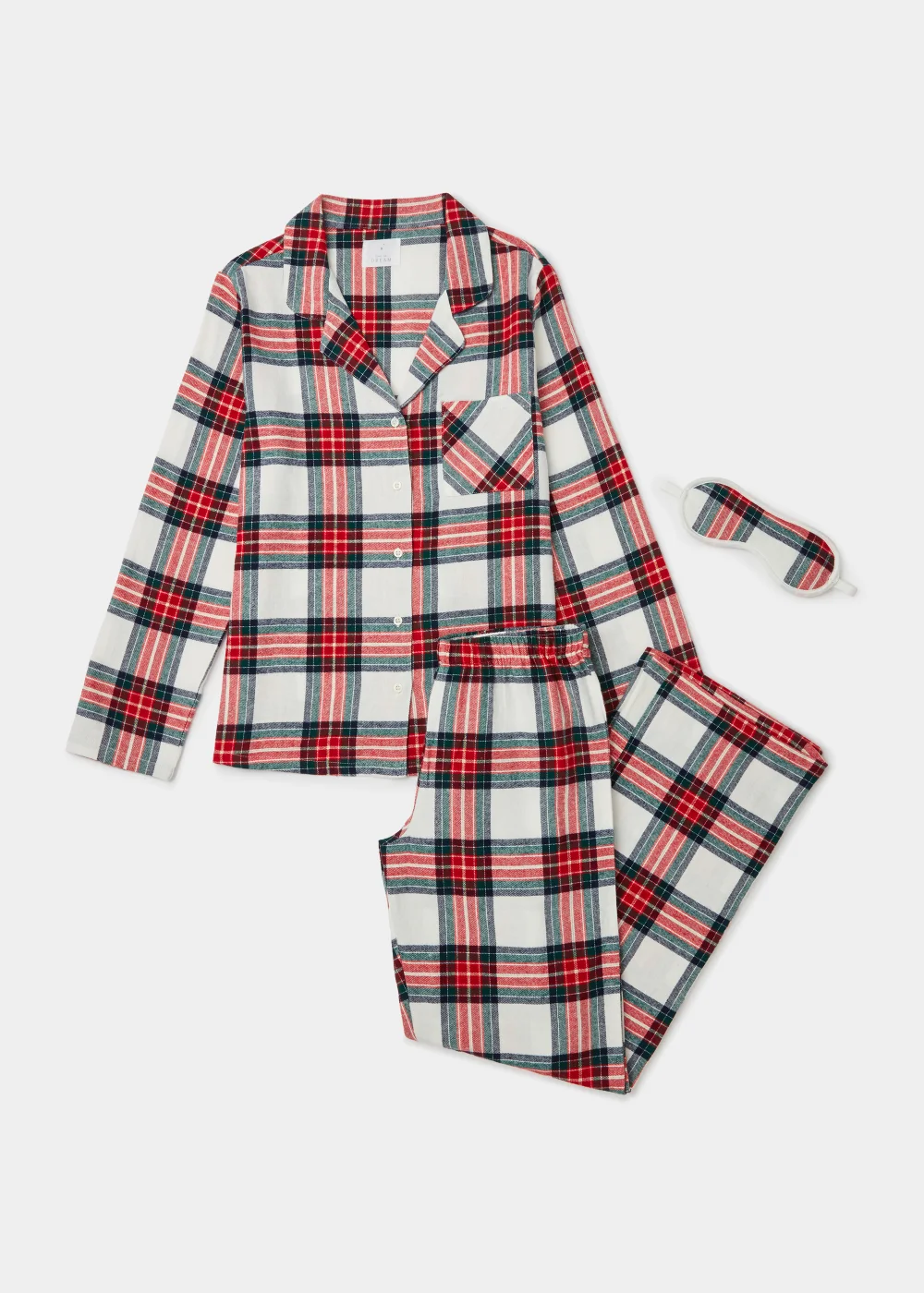 Red Check Pyjama Set & Eye Mask Set - Size 8 Image 4