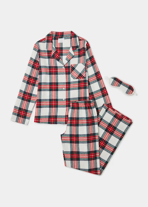 Red Check Pyjama Set & Eye Mask Set - Size 8 Image 4
