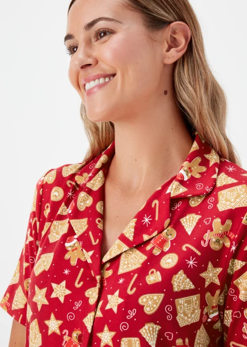 Red Gingerbread Print Short Pyjama Set - Extra small Image 3