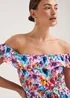 Multicoloured Floral Print Belted Bardot Dress - 8 Image 3