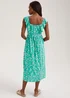 Mint Daisy Print Shirred Midi Dress - Size 8 Image 2